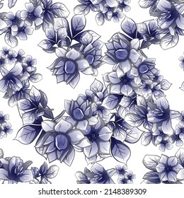 Flower print. Elegance seamless pattern.