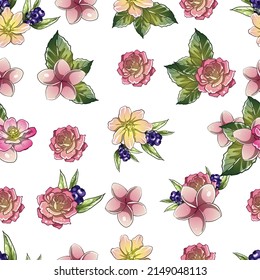 Flower print. Elegance seamless pattern.
