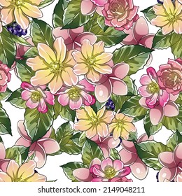 Flower print. Elegance seamless pattern.