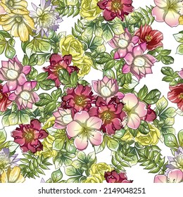 Flower print. Elegance seamless pattern.