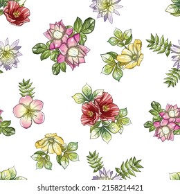 Flower print. Elegance seamless pattern.
