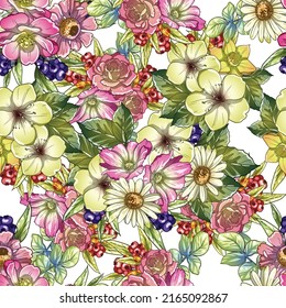 Flower print. Elegance seamless pattern.