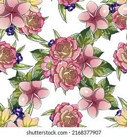 Flower print. Elegance seamless pattern.