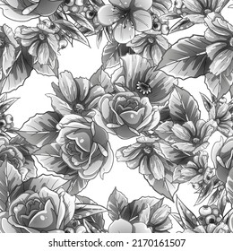 Flower print. Elegance seamless pattern.