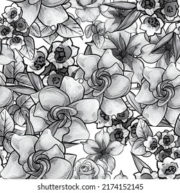 Flower print. Elegance seamless pattern.