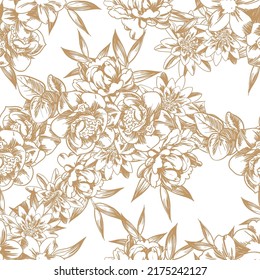 Flower print. Elegance seamless pattern.