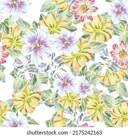Flower print. Elegance seamless pattern.