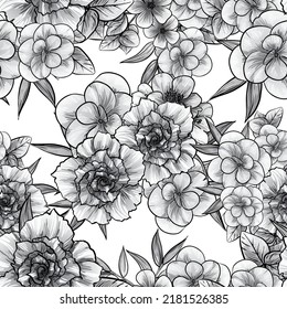 Flower print. Elegance seamless pattern.