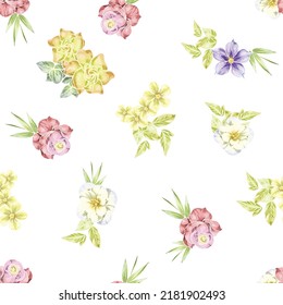Flower print. Elegance seamless pattern.