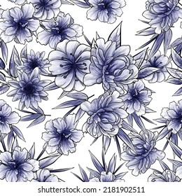 Flower print. Elegance seamless pattern.