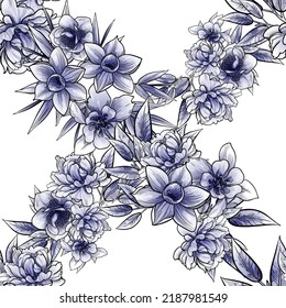 Flower print. Elegance seamless pattern.