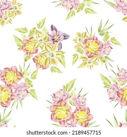 Flower print. Elegance seamless pattern.