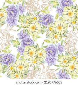 Flower print. Elegance seamless pattern.