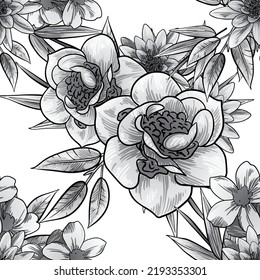 Flower print. Elegance seamless pattern.