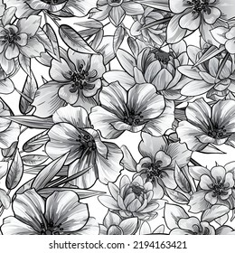 Flower print. Elegance seamless pattern.