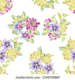 Flower print. Elegance seamless pattern.