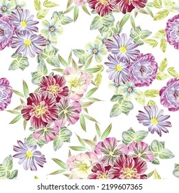 Flower print. Elegance seamless pattern.