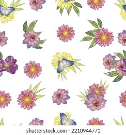 Flower print. Elegance seamless pattern.