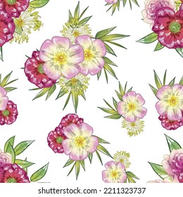 Flower print. Elegance seamless pattern.