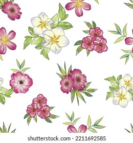Flower print. Elegance seamless pattern.