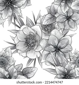 Flower print. Elegance seamless pattern.