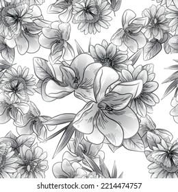 Flower print. Elegance seamless pattern.