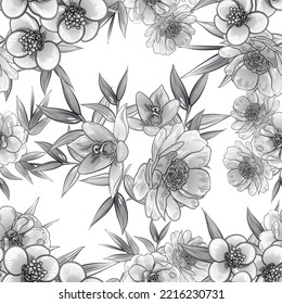 Flower print. Elegance seamless pattern.
