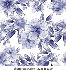 Flower print. Elegance seamless pattern.
