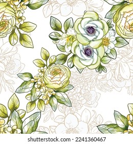 Flower print. Elegance seamless pattern.