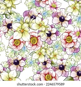 Flower print. Elegance seamless pattern.