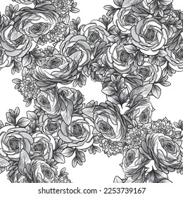 Flower print. Elegance seamless pattern.