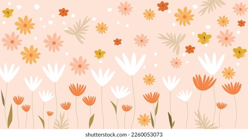 Flower print. Elegance seamless pattern. Botanic seamless border, rim with exotic flowers and leaves, hand drawn background. floral pattern. fashion arrangements with tropical leaf.