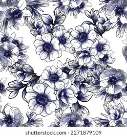 Flower print. Elegance seamless pattern.