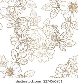 Flower print. Elegance seamless pattern.
