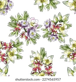 Flower print. Elegance seamless pattern.