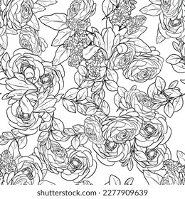 Flower print. Elegance seamless pattern.