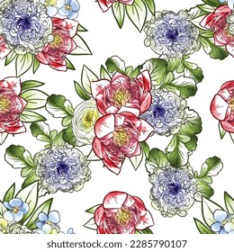 Flower print. Elegance seamless pattern.