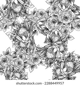 Flower print. Elegance seamless pattern.
