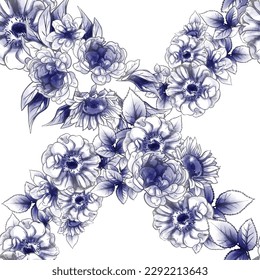Flower print. Elegance seamless pattern.