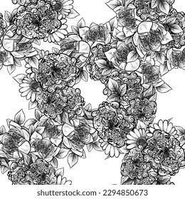 Flower print. Elegance seamless pattern.