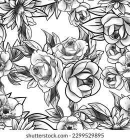 Impresión de flores. Elegancia sin fisuras.