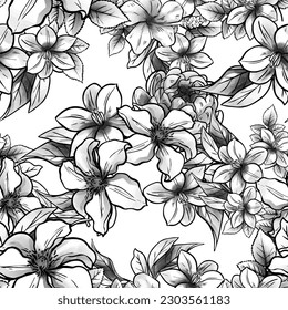 Flower print. Elegance seamless pattern.