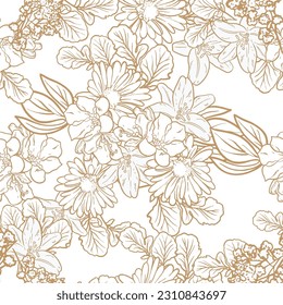 Flower print. Elegance seamless pattern.