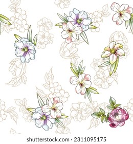 Flower print. Elegance seamless pattern.