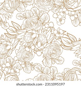 Flower print. Elegance seamless pattern.