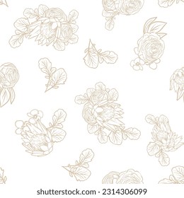 Flower print. Elegance seamless pattern.