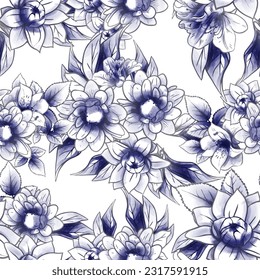 Flower print. Elegance seamless pattern.