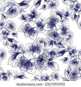 Flower print. Elegance seamless pattern.
