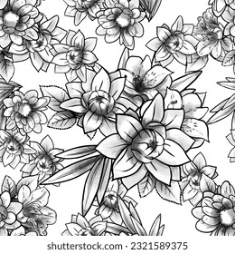 Flower print. Elegance seamless pattern.