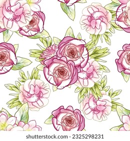 Flower print. Elegance seamless pattern.